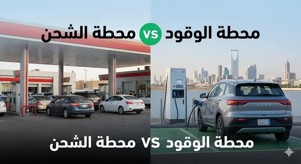 محطات الوقود لسيارات البنزين ضد محطات الشحن للسيارات الكهربائية محطات الوقود لسيارات البنزين ضد محطات الشحن للسيارات الكهربائية
